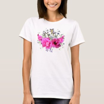 Pretty Pink Flowers T-shirt by anuradesignstudio at Zazzle