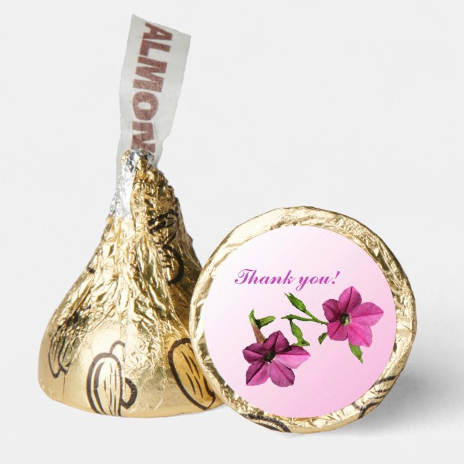 Pretty Pink Flowers Thank You Hershey®'s Kisses®