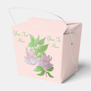 pretty pink flowers with leafs for weddings favor boxes