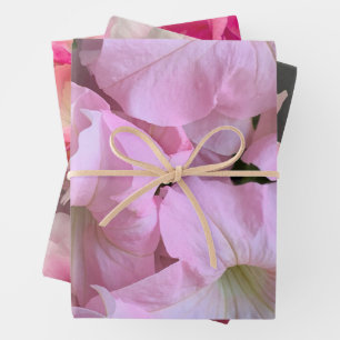 Pretty pink flowers  wrapping paper sheets