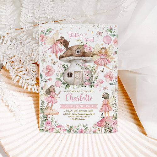 Pretty Pink Forest Fairy Garden Girl Birthday 