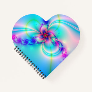 Pretty Pink Fractal Flower Notebook