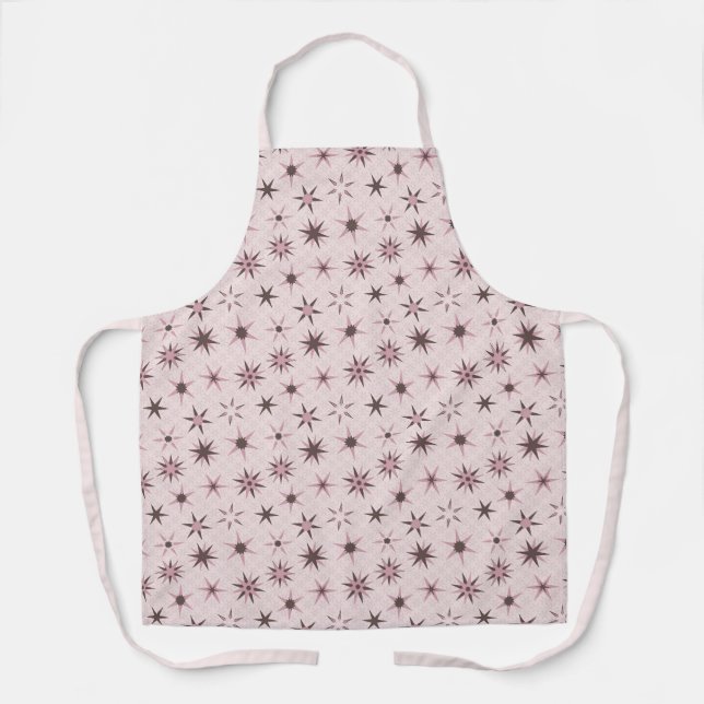 Pretty Pink Geo Stars - pattern.  Apron (Front)
