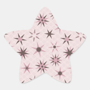 Pretty Pink Geo Stars - pattern. Star Sticker