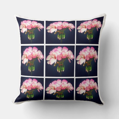 Pretty Pink Geraniums Pillow