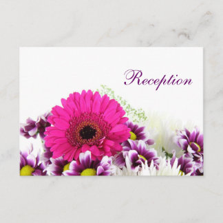 Pretty Pink Gerber Daisy and Purple Wedding Set Enclosure Card