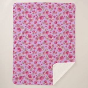 Pretty Pink Gerbera Daisy Flowers Soft Sherpa Blanket