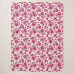 Pretty Pink Gerbera Daisy Flowers Soft Sherpa Blanket
