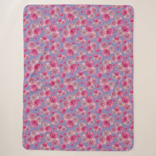 Pretty Pink Gerbera Daisy Flowers Soft Sherpa Blanket
