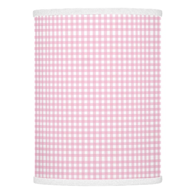 Pretty Pink Gingham Check Pattern Lamp Shade (Front)