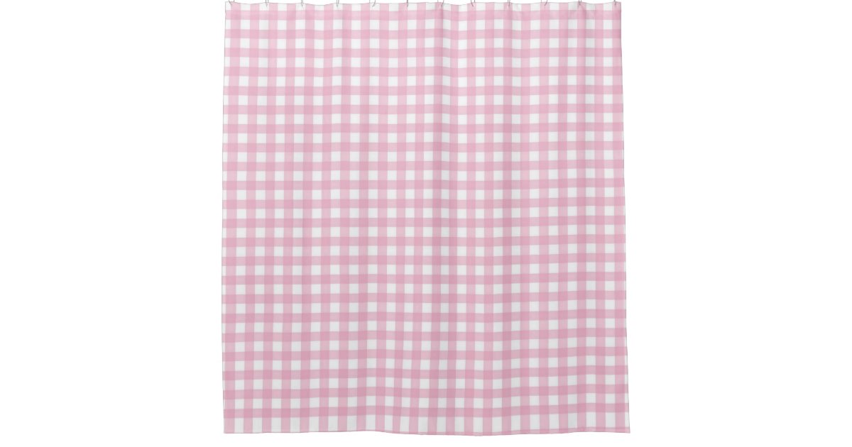 Pretty Pink Gingham Check Pattern Shower Curtain | Zazzle