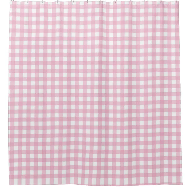 Pretty Pink Gingham Check Pattern Shower Curtain | Zazzle