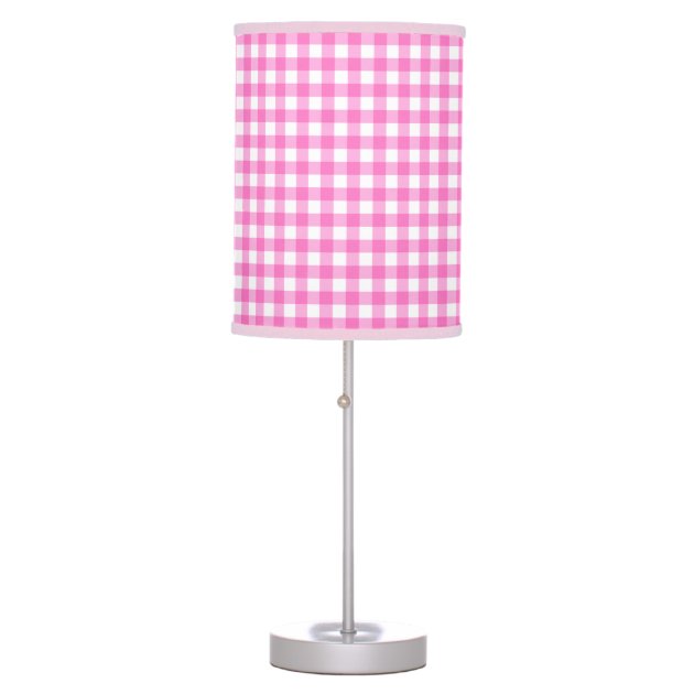 pink gingham lamp