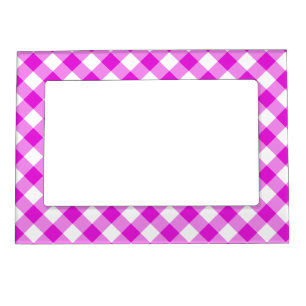 Pretty Pink Gingham Magnetic Picture Frame