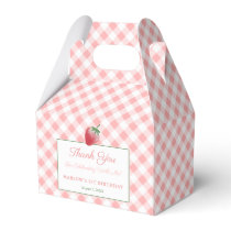 Pretty Pink Gingham Strawberry Picnic Birthday Favor Boxes