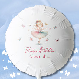 Pretty Pink Girl Ballerina Birthday Party Balloon