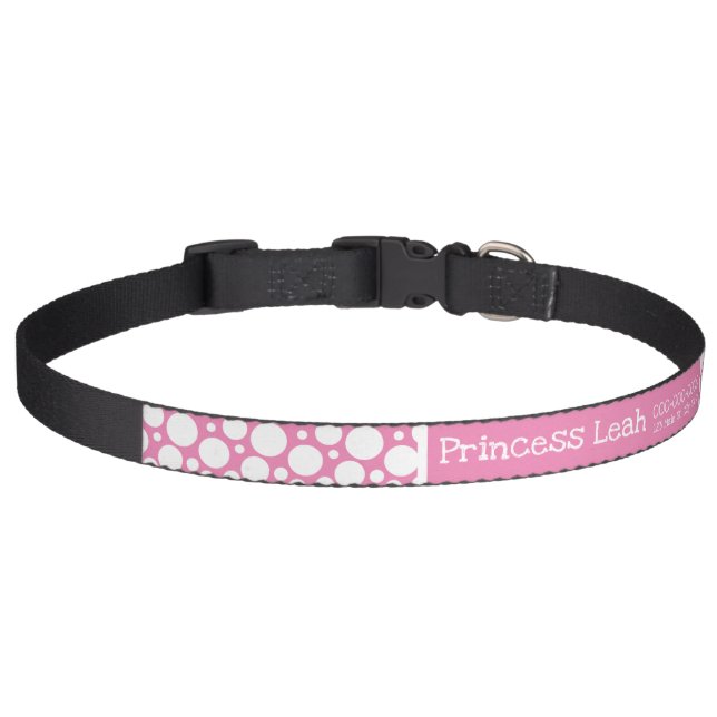 Pretty Pink Girl Dog Collars - Lost Dogs ID (Front)