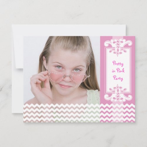 Pretty Pink Girl's Birthday Party Invitation