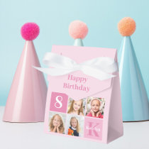 Pretty Pink Girls Photo Custom Birthday Party Favor Boxes