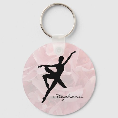 Pretty Pink Girly Ballerina Keychain