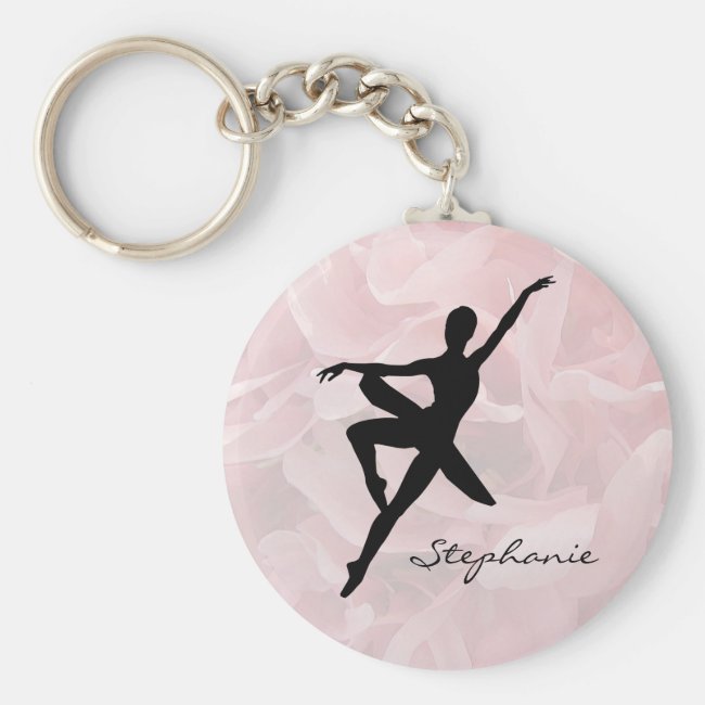 Pretty Pink Girly Ballerina Keychain