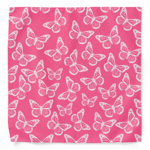 Pretty Pink Girly Butterfly Pattern Cute Kawaii Ba Bandana