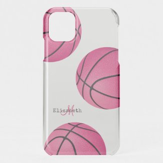 pretty pink girly personalized basketball iPhone x case