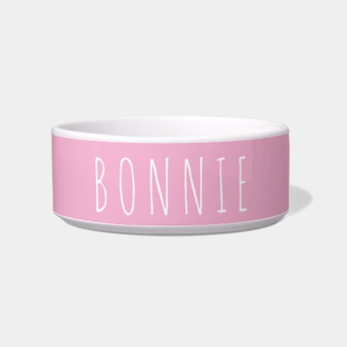 Pretty Pink Girly Personalized Dog Bowl