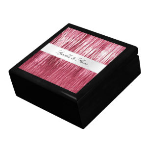 Pretty Pink Glam Tinsel Stripes Gift Box