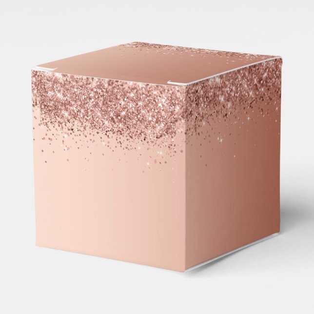 Pretty Pink Glitter Blank Favor Box (Front Side)