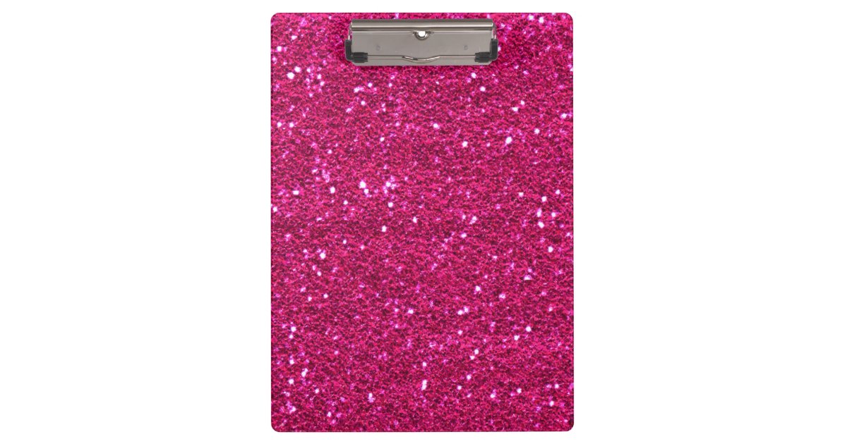 Pretty pink glitter Clipboard Zazzle