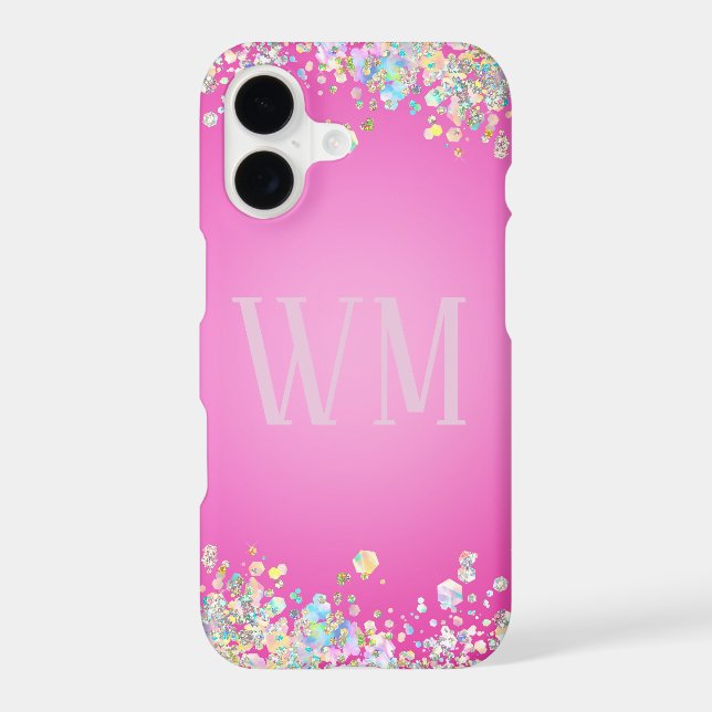 Pretty Pink Glitter Effect iPhone Case (Back)
