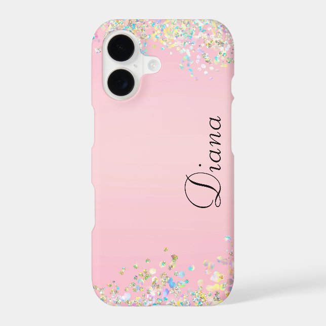 Pretty Pink Glitter Effect iPhone Case (Back)