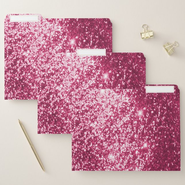 Pretty Pink Glitter File Folder (Set)