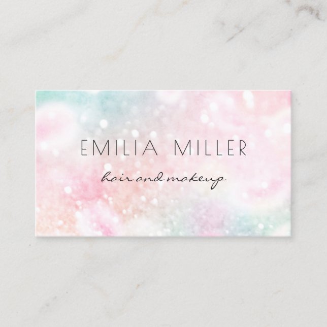 Pretty Pink Glitter Girly Glamorous Business Card (Front)