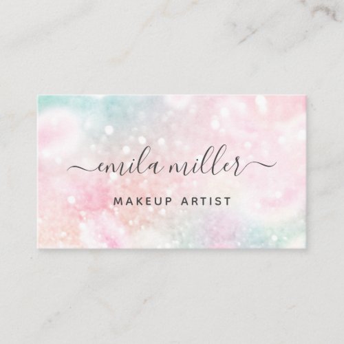 Pretty Pink Glitter Girly Glamorous Business Card