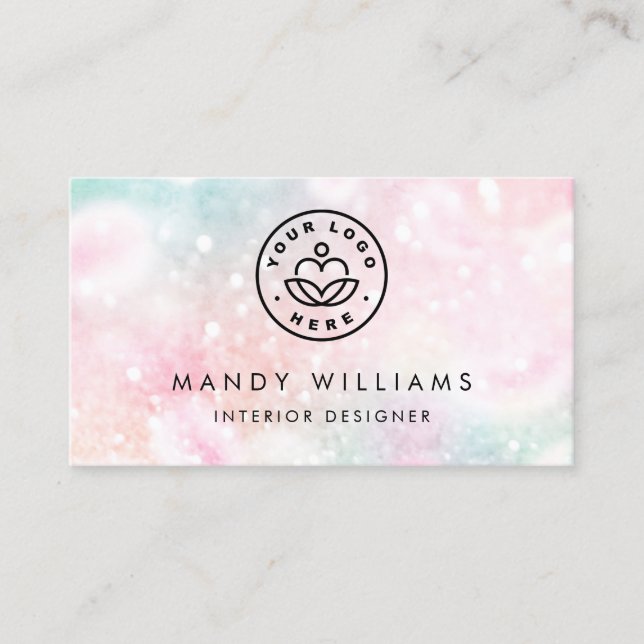Pretty Pink Glitter Girly Glamorous Business Card (Front)