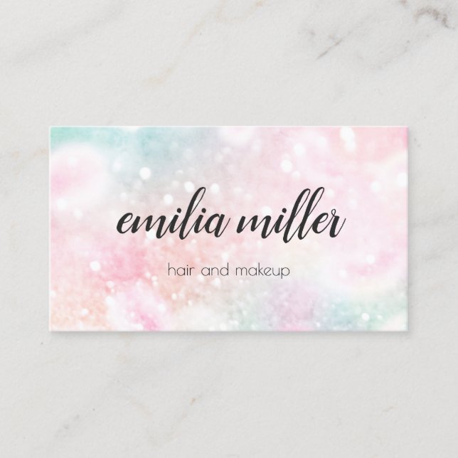 Pretty Pink Glitter Girly Glamorous Business Card (Front)