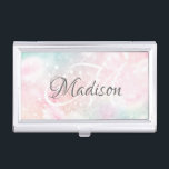 Pretty Pink Glitter Girly Glamorous Business Card Case<br><div class="desc">Easily personalize this pretty pink bokeh glitter pattern business card case with your custom name and monogram.</div>