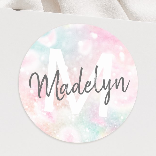 Pretty Pink Glitter Girly Glamorous Classic Round Sticker (Creator Uploaded)