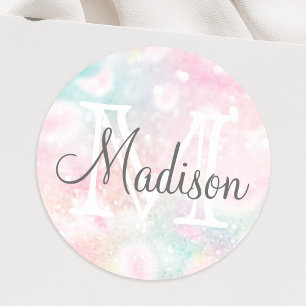 Pretty Pink Glitter Girly Glamorous Classic Round Sticker