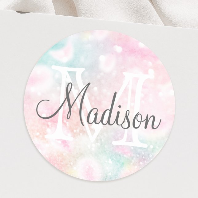 Pretty Pink Glitter Girly Glamorous Classic Round Sticker (Creator Uploaded)