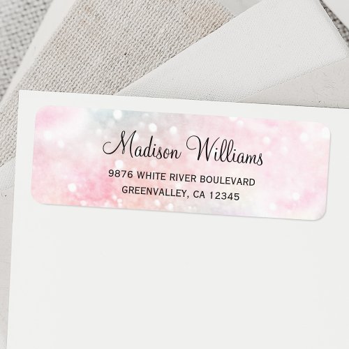 Pretty Pink Glitter Girly Glamorous Label