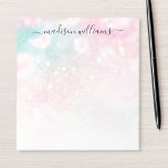 Pretty Pink Glitter Girly Glamorous Notepad<br><div class="desc">Easily personalize this pretty pink bokeh glitter pattern with your custom details.</div>