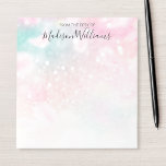 Pretty Pink Glitter Girly Glamorous Notepad<br><div class="desc">Easily personalize this pretty pink bokeh glitter pattern with your custom details.</div>