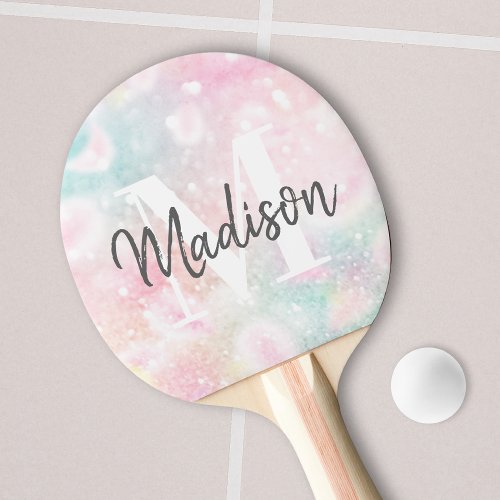 Pretty Pink Glitter Girly Glamorous Ping Pong Paddle