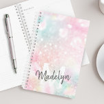 Pretty Pink Glitter Girly Glamorous Planner<br><div class="desc">Easily personalize this pretty pink bokeh glitter pattern with your custom details.</div>