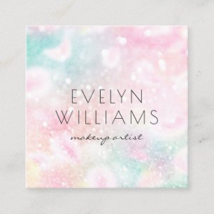 Pretty Pink Glitter Girly Glamorous Square Business Card
