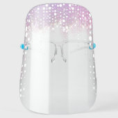 Pretty Pink Glitter Hair with Cute Stars and Dots Face Shield (Front)