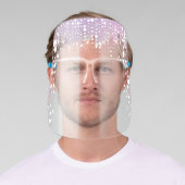 Pretty Pink Glitter Hair with Cute Stars and Dots Face Shield (Insitu)